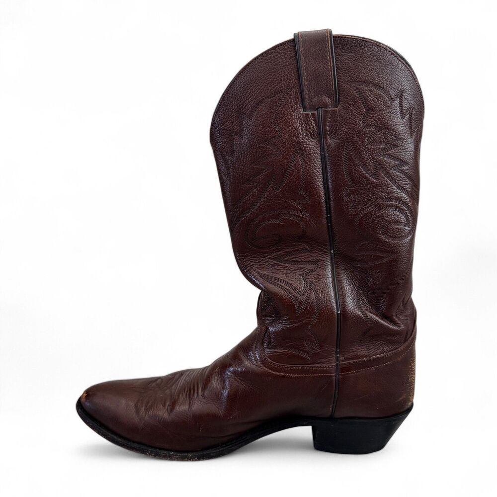 Justin Cowboy Boots Brown Leather Style 1450 Mens Size 13 D Country Western - Picture 3 of 12